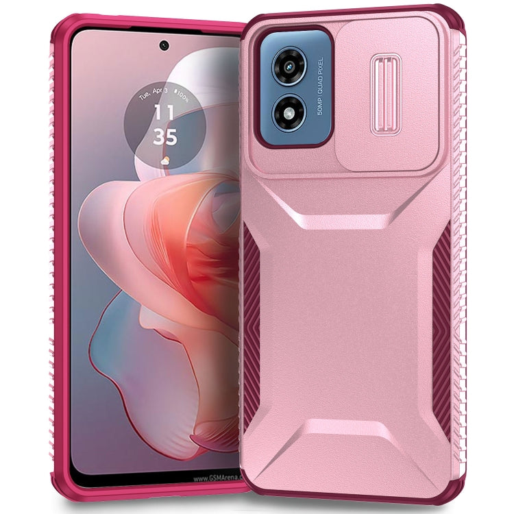 For Motorola Moto G Play 4G 2024 Sliding Camshield Phone Case(Pink + Rose Red) - Motorola Cases by PMC Jewellery | Online Shopping South Africa | PMC Jewellery | Buy Now Pay Later Mobicred