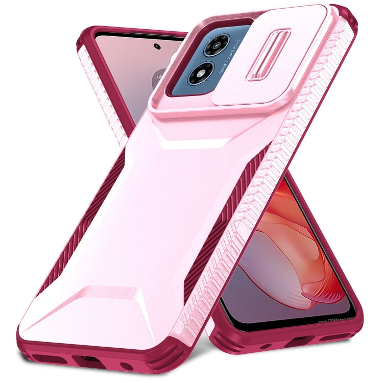 For Motorola Moto G Play 4G 2024 Sliding Camshield Phone Case(Pink + Rose Red) - Motorola Cases by PMC Jewellery | Online Shopping South Africa | PMC Jewellery | Buy Now Pay Later Mobicred