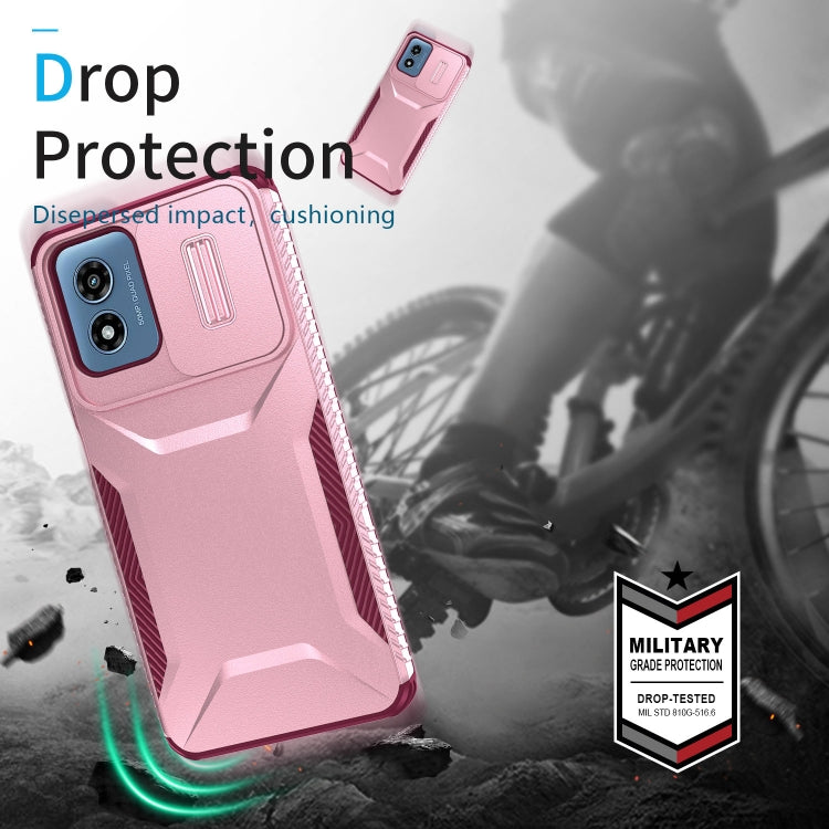 For Motorola Moto G Play 4G 2024 Sliding Camshield Phone Case(Pink + Rose Red) - Motorola Cases by PMC Jewellery | Online Shopping South Africa | PMC Jewellery | Buy Now Pay Later Mobicred