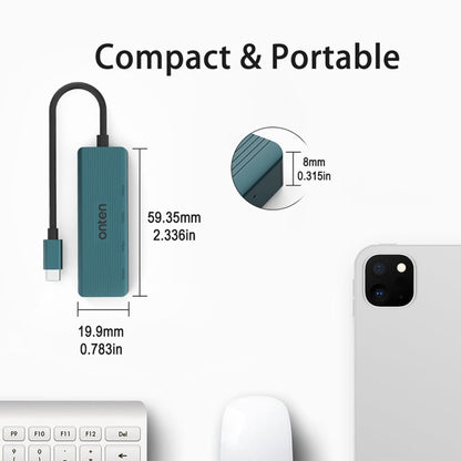 Onten UC620 10Gbps USB-C / Type-C to USB 3.2 Gen2 4 in 1 Multi-function HUB Docking Station, Length:13cm(Green) - USB HUB by Onten | Online Shopping South Africa | PMC Jewellery | Buy Now Pay Later Mobicred