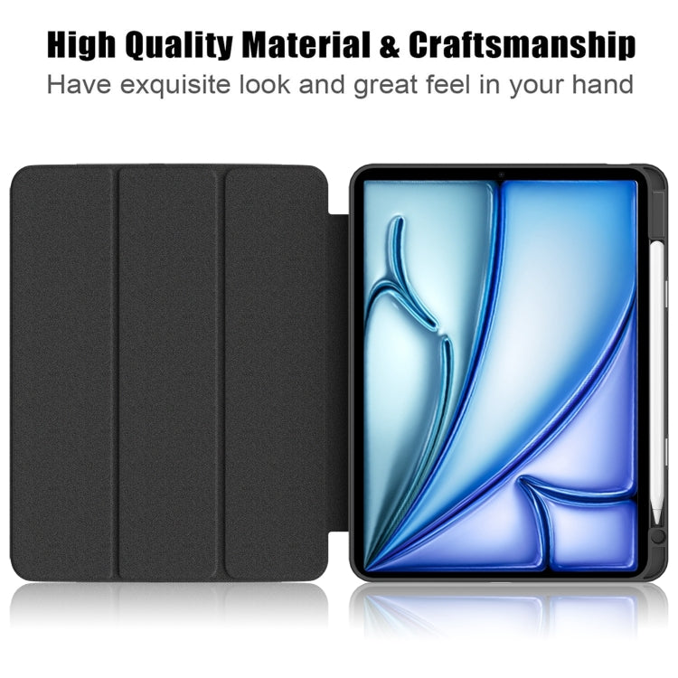 For iPad Air 11 2024 / Pro 11 2022 Acrylic 3-Fold Smart Leather Tablet Case(Black) - iPad Air 11 2024 Cases by PMC Jewellery | Online Shopping South Africa | PMC Jewellery | Buy Now Pay Later Mobicred