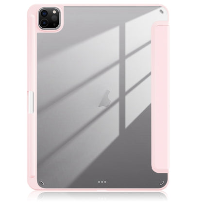 For iPad Air 11 2024 / Pro 11 2022 Acrylic 3-Fold Smart Leather Tablet Case(Pink) - iPad Air 11 2024 Cases by PMC Jewellery | Online Shopping South Africa | PMC Jewellery | Buy Now Pay Later Mobicred