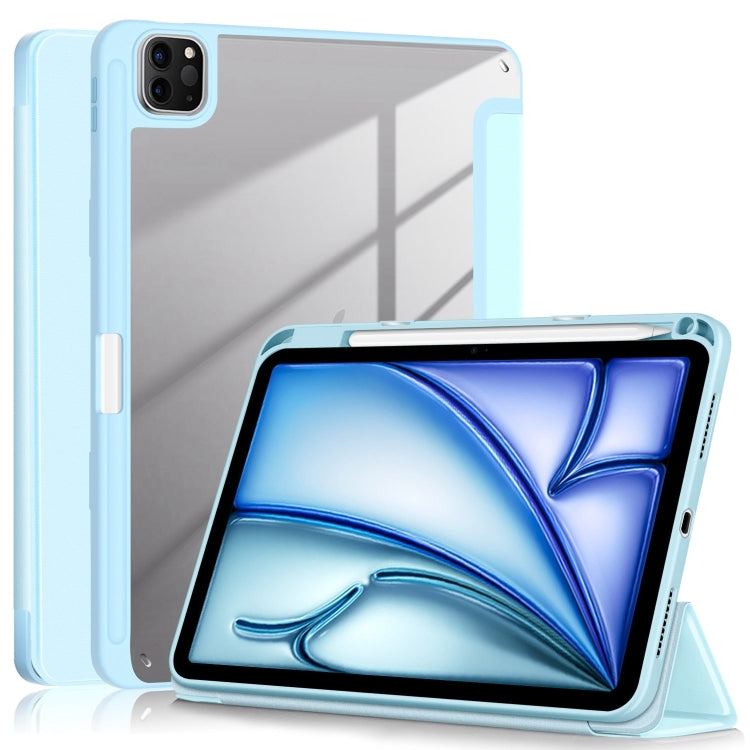 For iPad Air 11 2024 / Pro 11 2022 Acrylic 3-Fold Smart Leather Tablet Case(Sky Blue) - iPad Air 11 2025 / 2024 Cases by PMC Jewellery | Online Shopping South Africa | PMC Jewellery | Buy Now Pay Later Mobicred