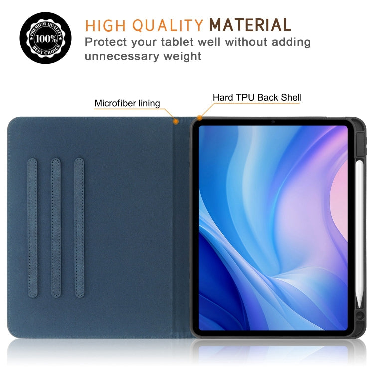 For iPad Air 11 2024 / Pro 11 2022 Front Stand Smart TPU Leather Tablet Case(Dark Blue) - iPad Air 11 2024 Cases by PMC Jewellery | Online Shopping South Africa | PMC Jewellery | Buy Now Pay Later Mobicred