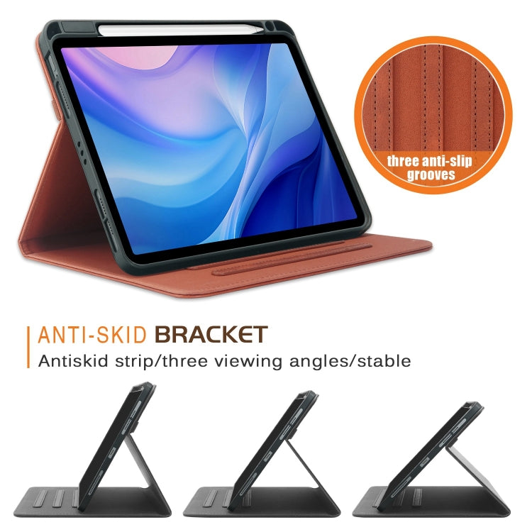 For iPad Air 11 2024 / Pro 11 2022 Front Stand Smart TPU Leather Tablet Case(Brown) - iPad Air 11 2024 Cases by PMC Jewellery | Online Shopping South Africa | PMC Jewellery | Buy Now Pay Later Mobicred