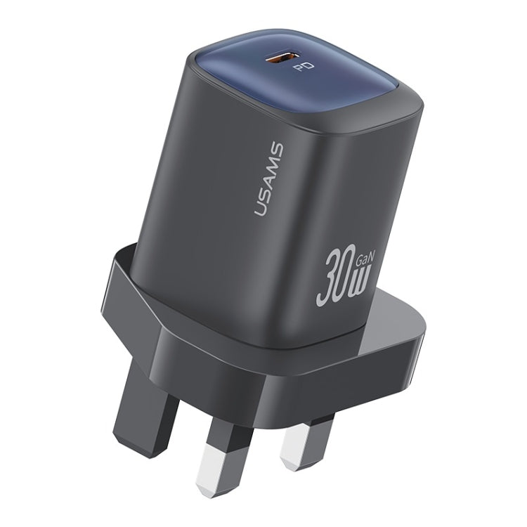 USAMS CC253 30W USB-C / Type-C GaN Fast Charger, UK Plug(Black) - USB Charger by USAMS | Online Shopping South Africa | PMC TechLife | Buy Now Pay Later Mobicred
