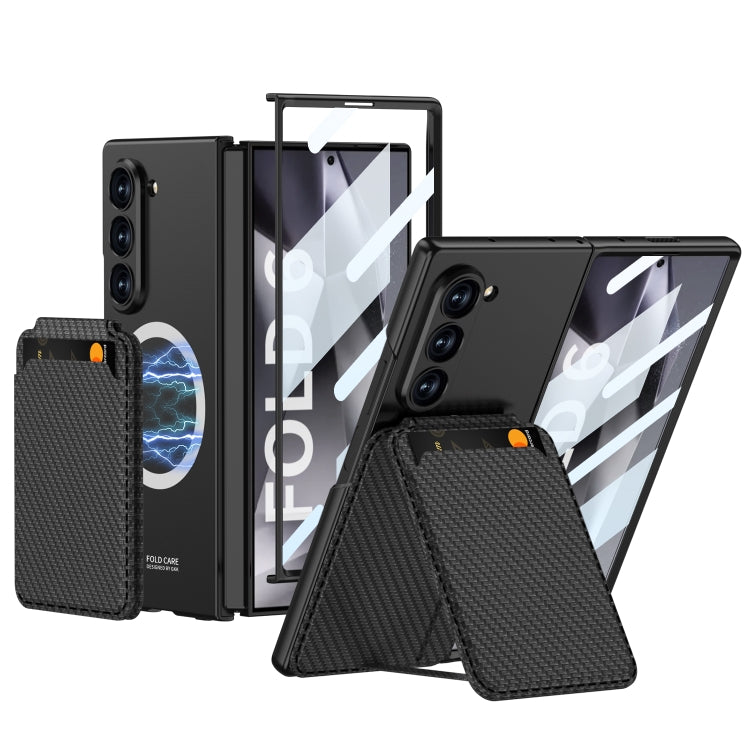 For Samsung Galaxy Z Fold6 GKK Integrated Magsafe Detachable Card Slot Phone Case(Carbon Fiber) - Galaxy Z Fold6 5G Cases by GKK | Online Shopping South Africa | PMC Jewellery | Buy Now Pay Later Mobicred