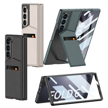 For Samsung Galaxy Z Fold6 GKK Integrated Rotor Bracket Recessed Card Bag Phone Case(Black) - Galaxy Z Fold6 5G Cases by GKK | Online Shopping South Africa | PMC Jewellery | Buy Now Pay Later Mobicred