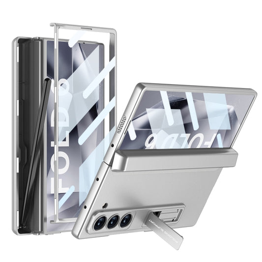 For Samsung Galaxy Z Fold6 GKK Integrated Magnetic Full Coverage Flip Phone Case with Pen Box, Not Included Pen(Silver) - Galaxy Z Fold6 5G Cases by GKK | Online Shopping South Africa | PMC Jewellery | Buy Now Pay Later Mobicred