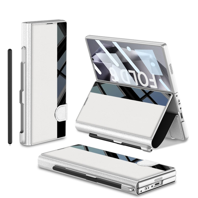 For Samsung Galaxy Z Fold6 GKK Integrated Full Coverage Flip Phone Case with Pen Slot, Not Included Pen(Silver) - Galaxy Z Fold6 5G Cases by GKK | Online Shopping South Africa | PMC Jewellery | Buy Now Pay Later Mobicred