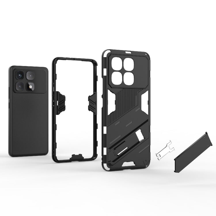 For Redmi K70 Ultra Global Punk Armor 2 in 1 PC + TPU Phone Case with Holder(Black) - Xiaomi Cases by PMC Jewellery | Online Shopping South Africa | PMC Jewellery | Buy Now Pay Later Mobicred