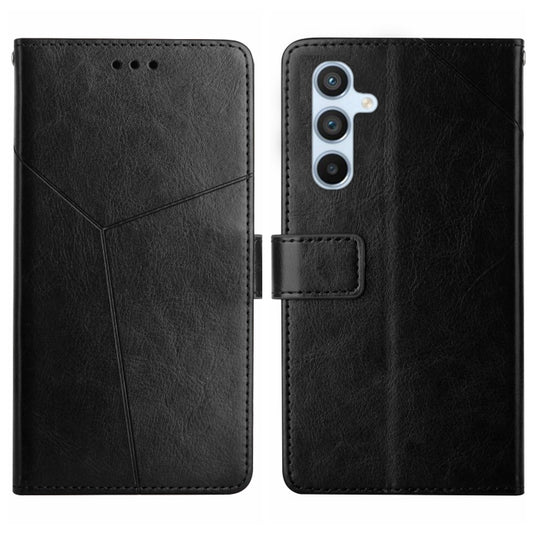 For Samsung Galaxy S25+ 5G Y-shaped Pattern Flip Leather Phone Case(Black) - Galaxy S25+ 5G Cases by PMC Jewellery | Online Shopping South Africa | PMC Jewellery | Buy Now Pay Later Mobicred