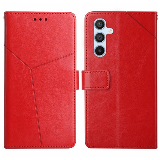 For Samsung Galaxy S25+ 5G Y-shaped Pattern Flip Leather Phone Case(Red) - Galaxy S25+ 5G Cases by PMC Jewellery | Online Shopping South Africa | PMC Jewellery | Buy Now Pay Later Mobicred