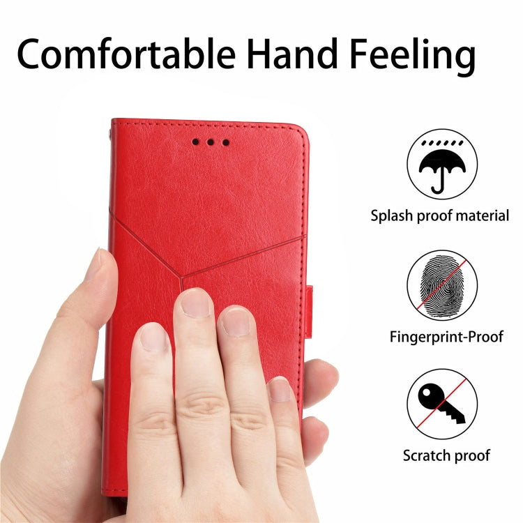 For Samsung Galaxy S25+ 5G Y-shaped Pattern Flip Leather Phone Case(Red) - free shipping - PMC Jewellery - Order now!