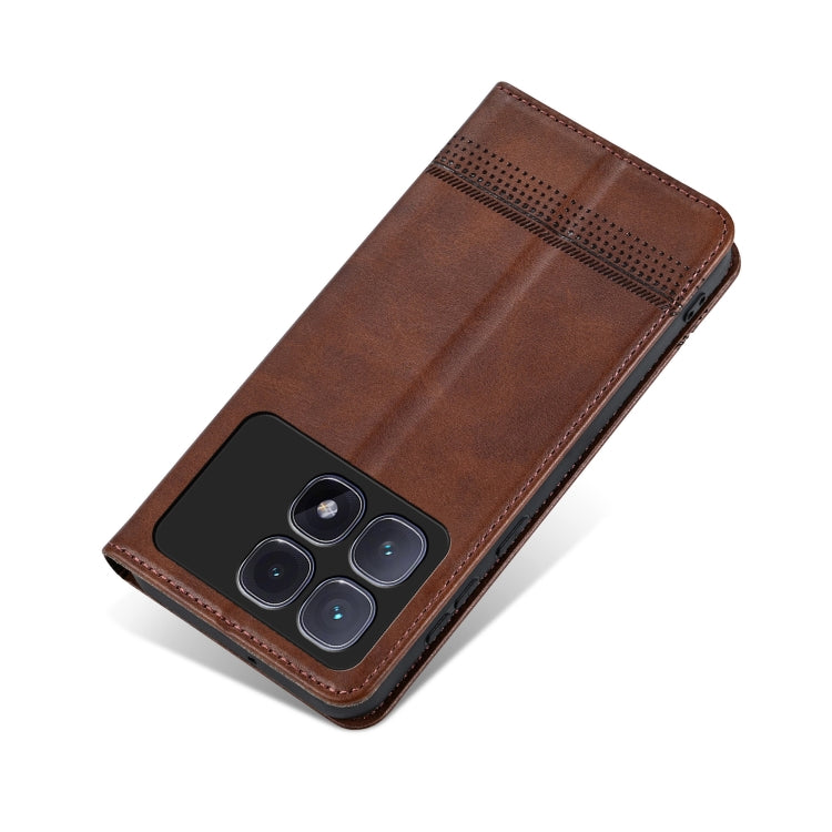 For Redmi K70 Ultra AZNS Magnetic Calf Texture Flip Leather Phone Case(Dark Brown) - Xiaomi Cases by AZNS | Online Shopping South Africa | PMC Jewellery | Buy Now Pay Later Mobicred