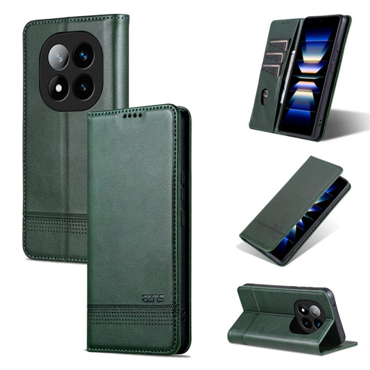 For Redmi Note 14 Pro 5G AZNS Magnetic Calf Texture Flip Leather Phone Case(Dark Green) - Note 14 Pro Cases by AZNS | Online Shopping South Africa | PMC Jewellery | Buy Now Pay Later Mobicred