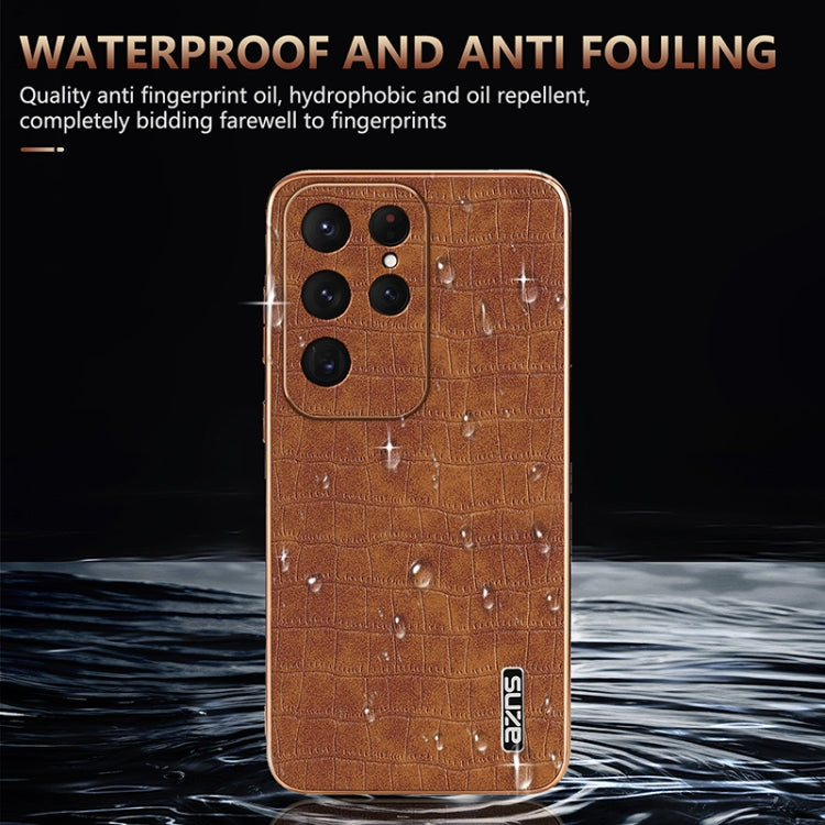 For Samsung Galaxy S25 Ultra 5G AZNS Electroplated Frame Crocodile Texture Full Coverage Phone Case(Green) - Galaxy S25 Ultra 5G Cases by AZNS | Online Shopping South Africa | PMC Jewellery | Buy Now Pay Later Mobicred