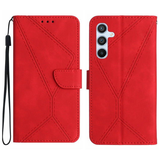 For Samsung Galaxy S25+ 5G Stitching Embossed Leather Phone Case(Red) - Galaxy S25+ 5G Cases by PMC Jewellery | Online Shopping South Africa | PMC Jewellery | Buy Now Pay Later Mobicred