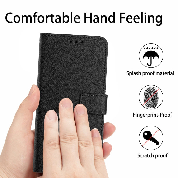 For Samsung Galaxy S25 Ultra 5G Rhombic Grid Texture Leather Phone Case(Black) - Galaxy S25 Ultra 5G Cases by PMC Jewellery | Online Shopping South Africa | PMC Jewellery | Buy Now Pay Later Mobicred