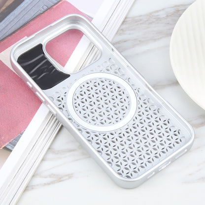 For iPhone 16 Pro Pure Color Honeycomb Aromatherapy MagSafe Phone Case(Silver) - iPhone 16 Pro Cases by PMC Jewellery | Online Shopping South Africa | PMC Jewellery | Buy Now Pay Later Mobicred