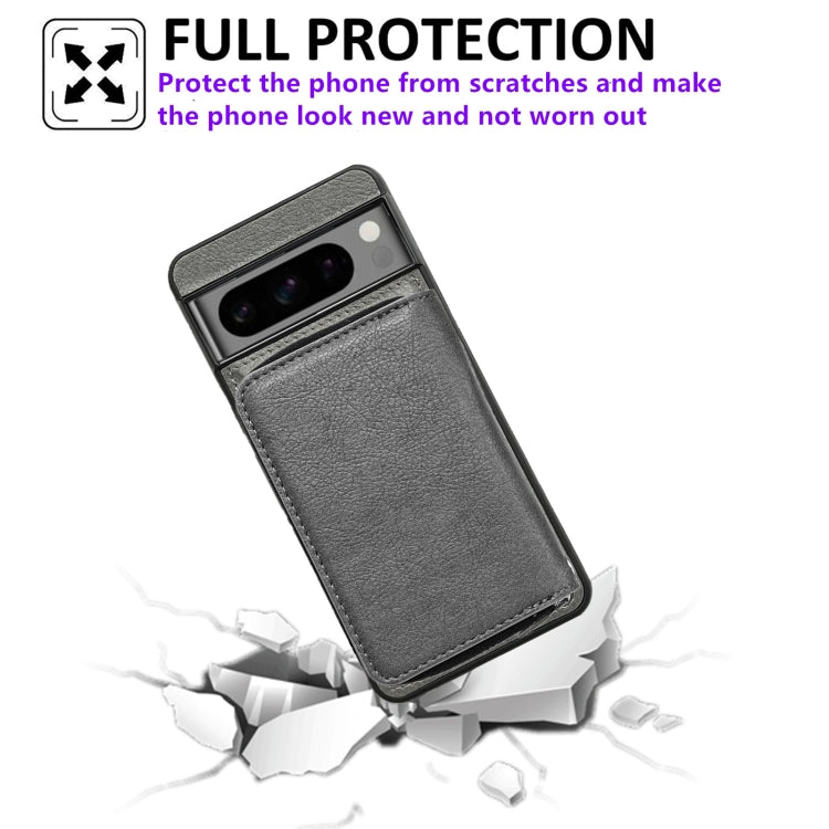 For Google Pixel 8a Solid Color Zipper 11-Card Slots Bag Phone Case with Lanyard(Grey) - Google Cases by PMC TechLife | Online Shopping South Africa | PMC TechLife | Buy Now Pay Later Mobicred