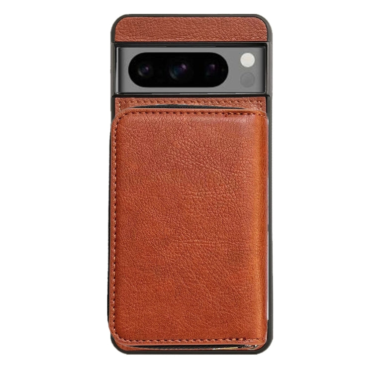 For Google Pixel 7a Solid Color Zipper 11-Card Slots Bag Phone Case with Lanyard(Brown) - Google Cases by PMC TechLife | Online Shopping South Africa | PMC TechLife | Buy Now Pay Later Mobicred