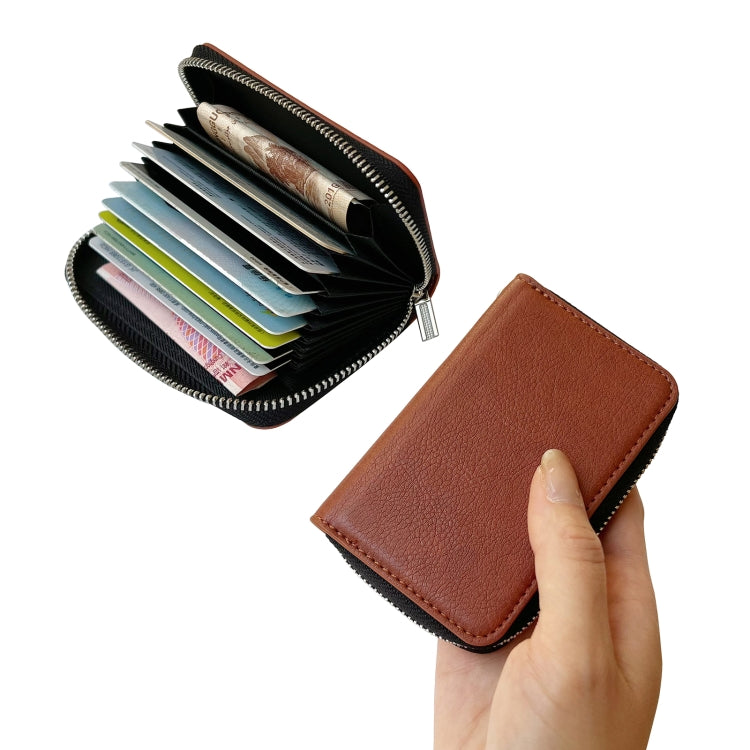For Google Pixel 7a Solid Color Zipper 11-Card Slots Bag Phone Case with Lanyard(Brown) - Google Cases by PMC TechLife | Online Shopping South Africa | PMC TechLife | Buy Now Pay Later Mobicred
