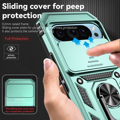 For Google Pixel 9 Sliding Camshield Holder Phone Case(Green) - Google Cases by PMC Jewellery | Online Shopping South Africa | PMC Jewellery | Buy Now Pay Later Mobicred