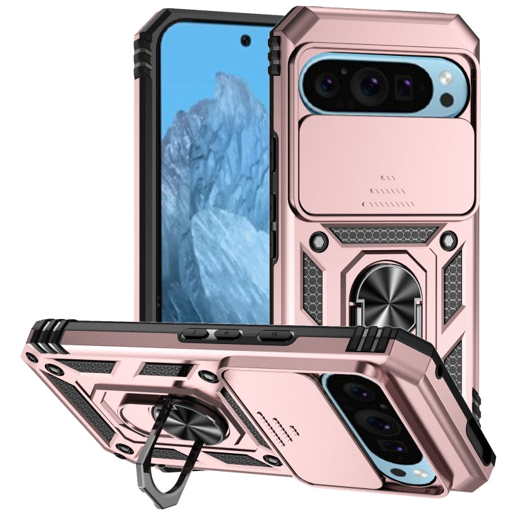 For Google Pixel 9 Sliding Camshield Holder Phone Case(Rose Gold) - Google Cases by PMC Jewellery | Online Shopping South Africa | PMC Jewellery | Buy Now Pay Later Mobicred