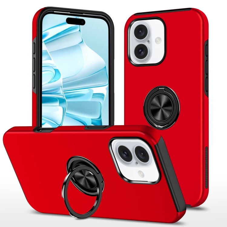 For iPhone 16 Magnetic Ring Holder Phone Case(Red) - iPhone 16 Cases by PMC Jewellery | Online Shopping South Africa | PMC Jewellery | Buy Now Pay Later Mobicred