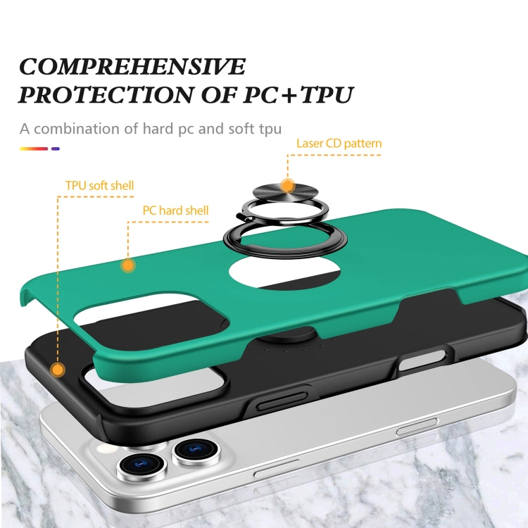 For iPhone 16 Magnetic Ring Holder Phone Case(Dark Green) - iPhone 16 Cases by PMC Jewellery | Online Shopping South Africa | PMC Jewellery | Buy Now Pay Later Mobicred