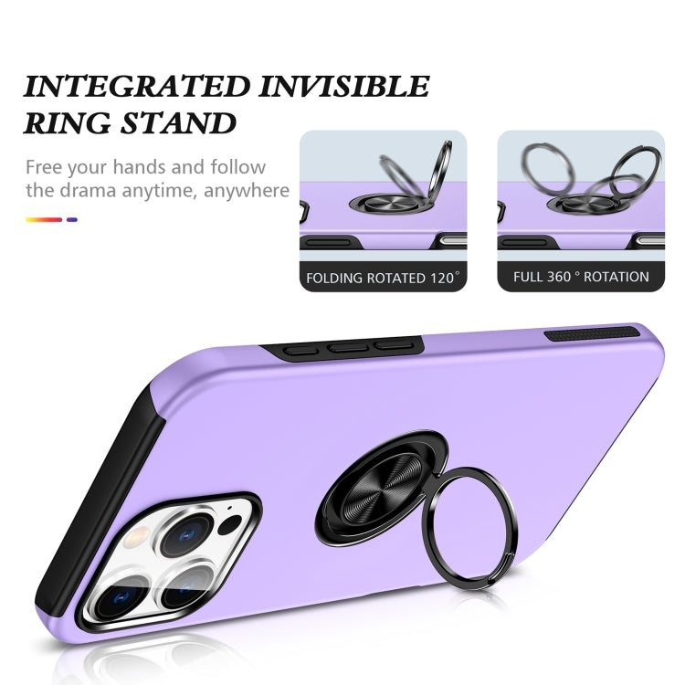 For iPhone 16 Magnetic Ring Holder Phone Case(Purple) - iPhone 16 Cases by PMC Jewellery | Online Shopping South Africa | PMC Jewellery | Buy Now Pay Later Mobicred