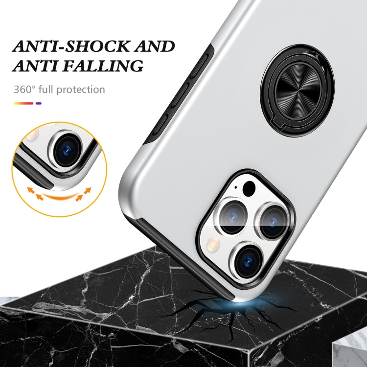 For iPhone 16 Plus Magnetic Ring Holder Phone Case(Silver) - iPhone 16 Plus Cases by PMC TechLife | Online Shopping South Africa | PMC TechLife | Buy Now Pay Later Mobicred