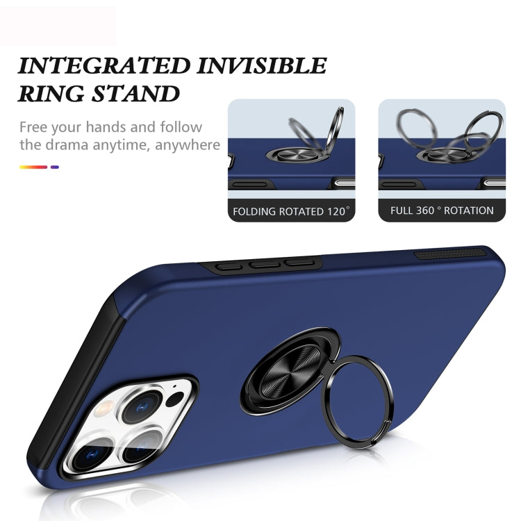 For iPhone 16 Pro Magnetic Ring Holder Phone Case(Navy Blue) - iPhone 16 Pro Cases by PMC Jewellery | Online Shopping South Africa | PMC Jewellery | Buy Now Pay Later Mobicred