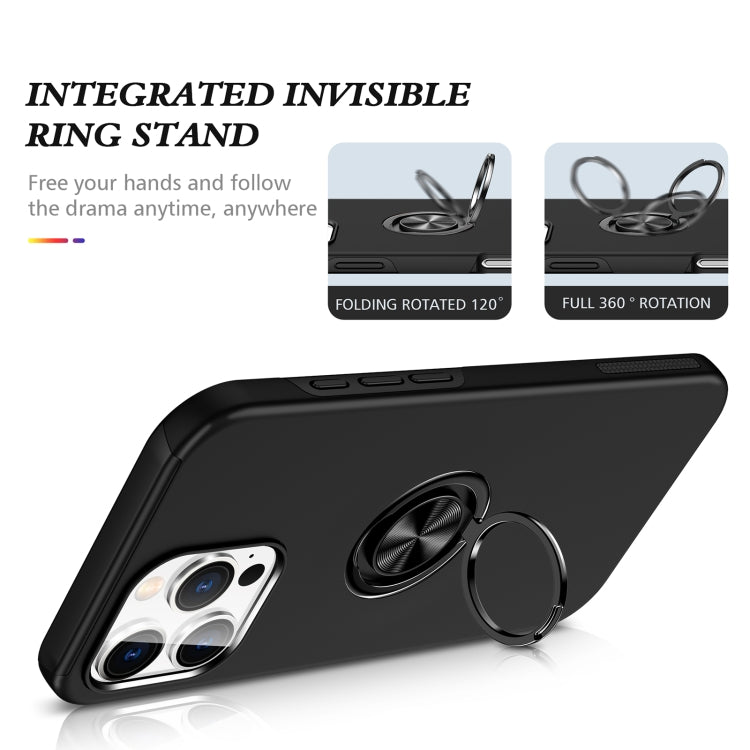 For iPhone 16 Pro Magnetic Ring Holder Phone Case(Black) - iPhone 16 Pro Cases by PMC TechLife | Online Shopping South Africa | PMC TechLife | Buy Now Pay Later Mobicred
