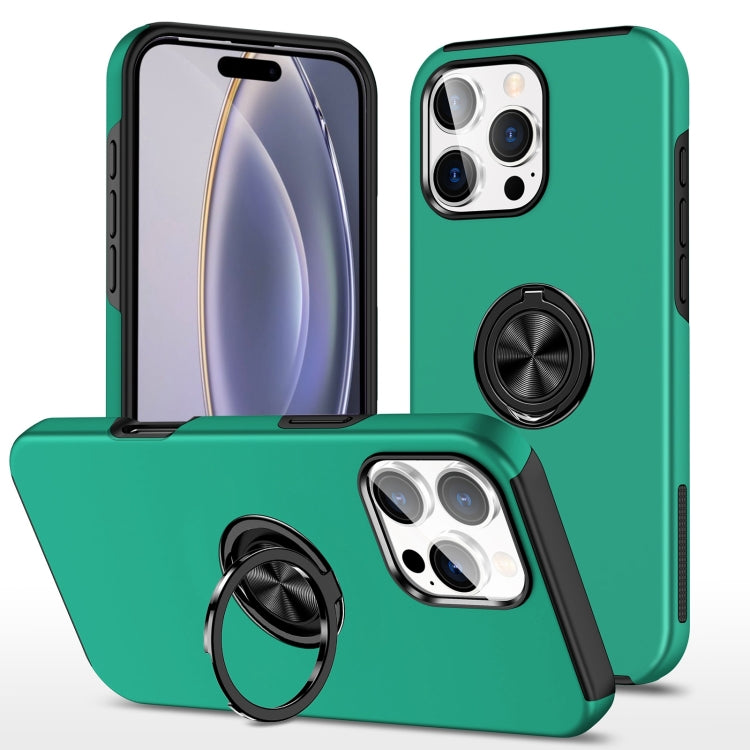 For iPhone 16 Pro Magnetic Ring Holder Phone Case(Dark Green) - iPhone 16 Pro Cases by PMC Jewellery | Online Shopping South Africa | PMC Jewellery | Buy Now Pay Later Mobicred