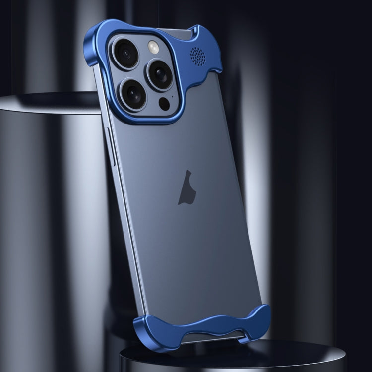 For iPhone 12 Pro Max Aromatherapy Alloy Frameless Phone Case(Blue) - iPhone 12 Pro Max Cases by PMC Jewellery | Online Shopping South Africa | PMC Jewellery | Buy Now Pay Later Mobicred