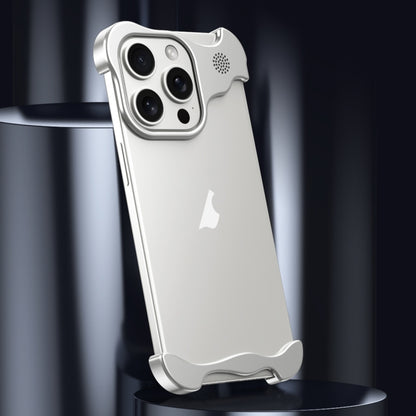 For iPhone 14 Pro Max Aromatherapy Alloy Frameless Phone Case(Silver) - iPhone 14 Pro Max Cases by PMC Jewellery | Online Shopping South Africa | PMC Jewellery | Buy Now Pay Later Mobicred