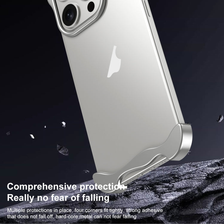 For iPhone 16 Pro Max Aromatherapy Alloy Frameless Phone Case(Silver) - iPhone 16 Pro Max Cases by PMC Jewellery | Online Shopping South Africa | PMC Jewellery | Buy Now Pay Later Mobicred