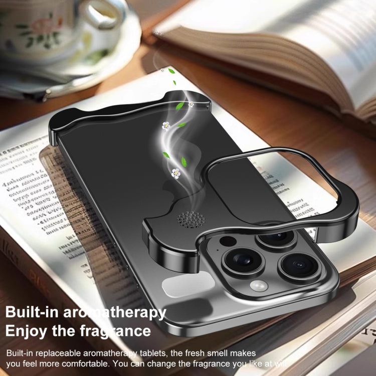 For iPhone 13 Aromatherapy Alloy Frameless Phone Case(Blue) - free shipping - PMC Jewellery - Order now!