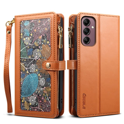 For Samsung Galaxy S25+ 5G ESEBLE Star Series Lanyard Zipper Wallet RFID Leather Case(Brown) - Galaxy S25+ 5G Cases by ESEBLE | Online Shopping South Africa | PMC Jewellery | Buy Now Pay Later Mobicred