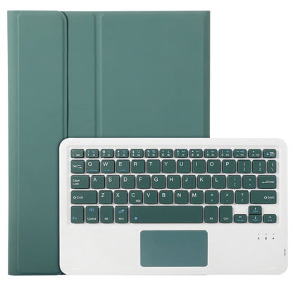 For iPad Air 11 2024 / Air 5 10.9 A098B-A Detachable Ultra-Thin Bluetooth Touch Keyboard Leather Tablet Case with Pen Slot(Dark Green) - For iPad Air by PMC Jewellery | Online Shopping South Africa | PMC Jewellery | Buy Now Pay Later Mobicred