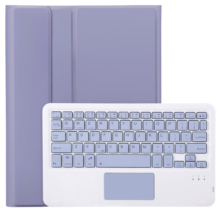 For iPad Air 11 2024 / Air 5 10.9 A098B-A Detachable Ultra-Thin Bluetooth Touch Keyboard Leather Tablet Case with Pen Slot(Purple) - For iPad Air by PMC Jewellery | Online Shopping South Africa | PMC Jewellery | Buy Now Pay Later Mobicred