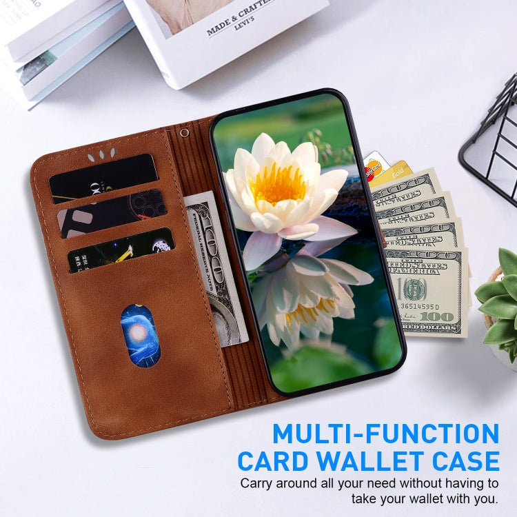 For Google Pixel 9 Pro Lotus Embossed Leather Phone Case(Brown) - Google Cases by PMC TechLife | Online Shopping South Africa | PMC TechLife | Buy Now Pay Later Mobicred