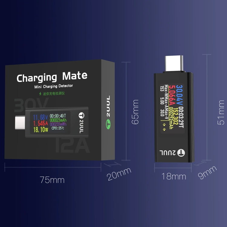 2UUL Charging Mate Type-C Mini Charging Detector with Bidirectional Current Test - Test Tools by 2UUL | Online Shopping South Africa | PMC Jewellery | Buy Now Pay Later Mobicred