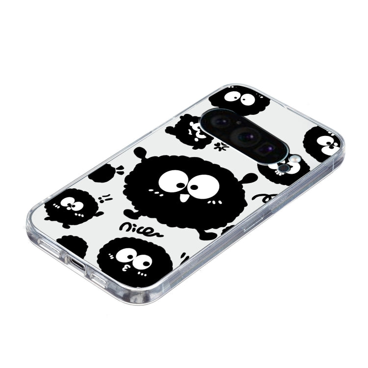 For Google Pixel 9 Colored Drawing Pattern Transparent TPU Phone Case(Black Eye) - Google Cases by PMC Jewellery | Online Shopping South Africa | PMC Jewellery | Buy Now Pay Later Mobicred