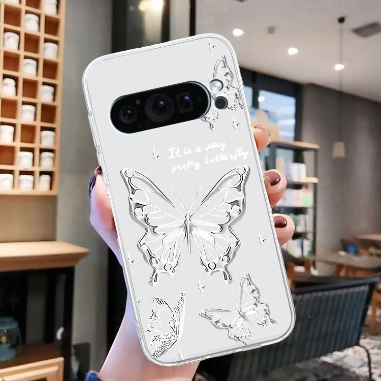 For Google Pixel 9 Colored Drawing Pattern Transparent TPU Phone Case(Butterflies) - Google Cases by PMC Jewellery | Online Shopping South Africa | PMC Jewellery | Buy Now Pay Later Mobicred