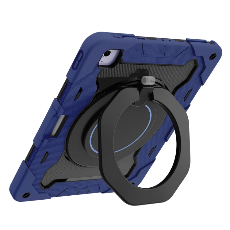 For iPad Air 13 2024 / 2025 Armor Portable Rotating Ring Holder Silicone Tablet Case with Pen Slot(Navy Blue) - iPad Air 13 2025 / 2024 Cases by PMC Jewellery | Online Shopping South Africa | PMC Jewellery | Buy Now Pay Later Mobicred