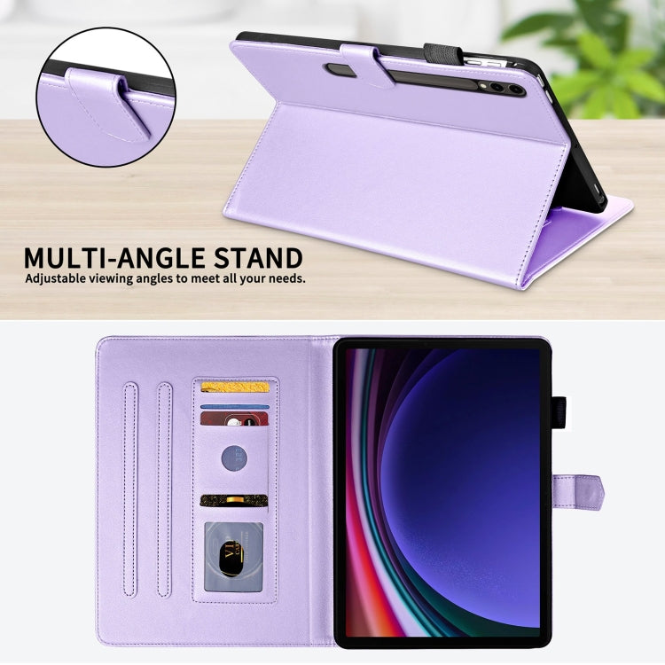 For Samsung Galaxy Tab S9 FE+ / S9+ Rhombus Lattice Leather Tablet Case(Purple) - Galaxy Tab S9 FE+ by PMC Jewellery | Online Shopping South Africa | PMC Jewellery | Buy Now Pay Later Mobicred