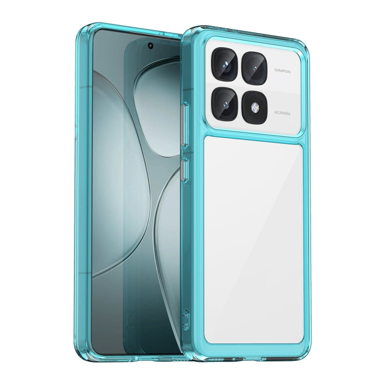 For Redmi K70 Ultra Colorful Series Acrylic Hybrid TPU Phone Case(Transparent Blue) - Xiaomi Cases by PMC Jewellery | Online Shopping South Africa | PMC Jewellery | Buy Now Pay Later Mobicred